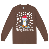 Chestnut penguin merry christmas with snow Long Sleeve Tee - linhVisuals