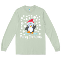 Matcha penguin merry christmas with snow Long Sleeve Tee - linhVisuals