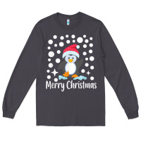 Smoke penguin merry christmas with snow Long Sleeve Tee - linhVisuals