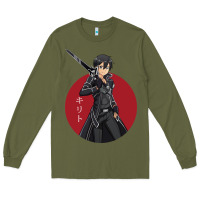 Army Green Sword art online -kirito Long Sleeve Tee - linhVisuals