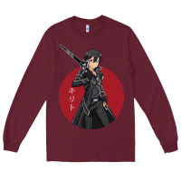 Burgundy Sword art online -kirito Long Sleeve Tee - linhVisuals