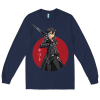 Navy Sword art online -kirito Long Sleeve Tee - linhVisuals