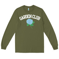 Army Green grandmillennial hydrangea style garden club Long Sleeve Tee - linhVisuals