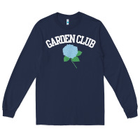 Navy grandmillennial hydrangea style garden club Long Sleeve Tee - linhVisuals