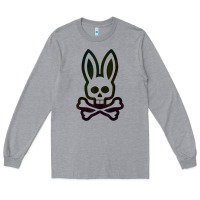 Heather Grey psychedelic bunny easter day, qsycho bunnies, easter 2022 Long Sleeve Tee - linhVisuals