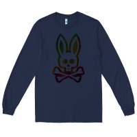 Navy psychedelic bunny easter day, qsycho bunnies, easter 2022 Long Sleeve Tee - linhVisuals