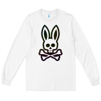 White psychedelic bunny easter day, qsycho bunnies, easter 2022 Long Sleeve Tee - linhVisuals
