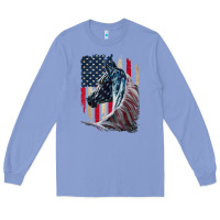 Colony Blue patriotic horse american flag   horse vintage Long Sleeve Tee - linhVisuals