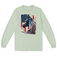 Matcha patriotic horse american flag   horse vintage Long Sleeve Tee - linhVisuals