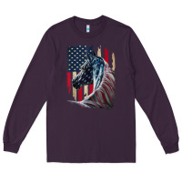 Plum patriotic horse american flag   horse vintage Long Sleeve Tee - linhVisuals