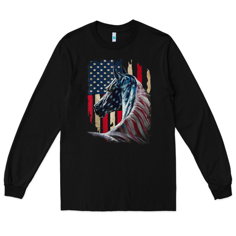 Patriotic Horse American Flag   Horse Vintage Long Sleeve Tee by linhVisuals | Teevron