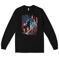 Black patriotic horse american flag   horse vintage Long Sleeve Tee - linhVisuals
