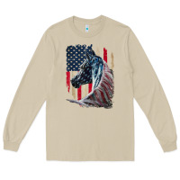 Mushroom patriotic horse american flag   horse vintage Long Sleeve Tee - linhVisuals