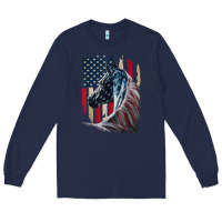 Navy patriotic horse american flag   horse vintage Long Sleeve Tee - linhVisuals