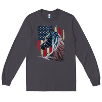 Smoke patriotic horse american flag   horse vintage Long Sleeve Tee - linhVisuals