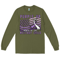 Army Green purple up month of the military child Long Sleeve Tee - linhVisuals