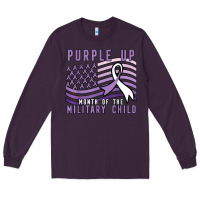 Plum purple up month of the military child Long Sleeve Tee - linhVisuals
