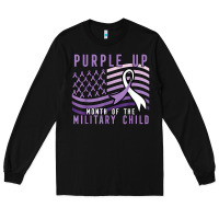 Black purple up month of the military child Long Sleeve Tee - linhVisuals