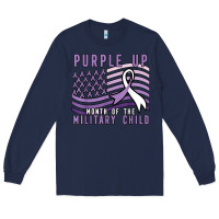 Navy purple up month of the military child Long Sleeve Tee - linhVisuals