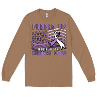 Toasted Coconut purple up month of the military child Long Sleeve Tee - linhVisuals