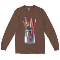 Chestnut Paint Brushes Long Sleeve Tee - linhVisuals