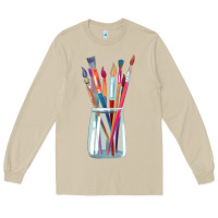 Mushroom Paint Brushes Long Sleeve Tee - linhVisuals