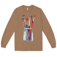 Toasted Coconut Paint Brushes Long Sleeve Tee - linhVisuals