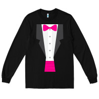Black pink tux tuxedo Long Sleeve Tee - linhVisuals