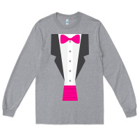 Heather Grey pink tux tuxedo Long Sleeve Tee - linhVisuals