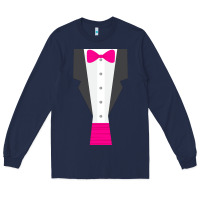 Navy pink tux tuxedo Long Sleeve Tee - linhVisuals