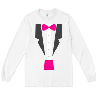 White pink tux tuxedo Long Sleeve Tee - linhVisuals