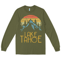 Army Green vintage lake tahoe california nevada retro t shirt Long Sleeve Tee - linhVisuals