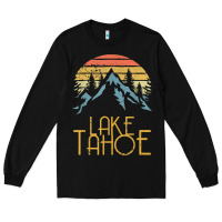 Black vintage lake tahoe california nevada retro t shirt Long Sleeve Tee - linhVisuals