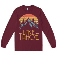 Burgundy vintage lake tahoe california nevada retro t shirt Long Sleeve Tee - linhVisuals
