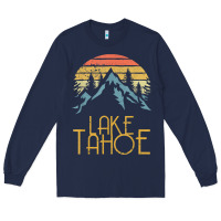 Navy vintage lake tahoe california nevada retro t shirt Long Sleeve Tee - linhVisuals