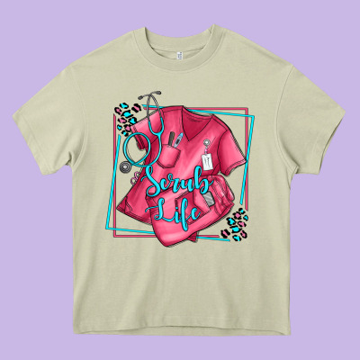 Nurse Scrub Life Olivia Heavy Core Tee Designed By Oliviacreatesart