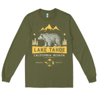 Army Green womens lake tahoe national park california nevada vintage bear men v n Long Sleeve Tee - linhVisuals