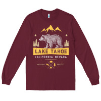 Burgundy womens lake tahoe national park california nevada vintage bear men v n Long Sleeve Tee - linhVisuals