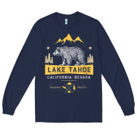 Navy womens lake tahoe national park california nevada vintage bear men v n Long Sleeve Tee - linhVisuals
