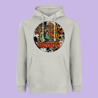 Christmas Cowboy Boots Heavyweight Hoodie Designed By Ranaportraitstore