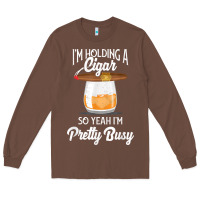 Chestnut cigar smoking tshirt smoking whiskey drinking dad tee gift Long Sleeve Tee - linhVisuals