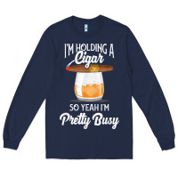 Navy cigar smoking tshirt smoking whiskey drinking dad tee gift Long Sleeve Tee - linhVisuals