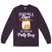 Plum cigar smoking tshirt smoking whiskey drinking dad tee gift Long Sleeve Tee - linhVisuals