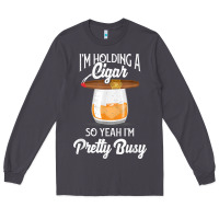 Smoke cigar smoking tshirt smoking whiskey drinking dad tee gift Long Sleeve Tee - linhVisuals
