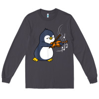 Smoke penguin playing violin animal Long Sleeve Tee - linhVisuals