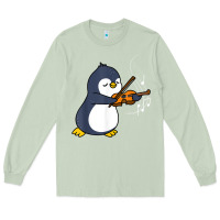 Matcha penguin playing violin animal Long Sleeve Tee - linhVisuals