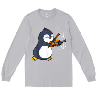 Moon Dust penguin playing violin animal Long Sleeve Tee - linhVisuals