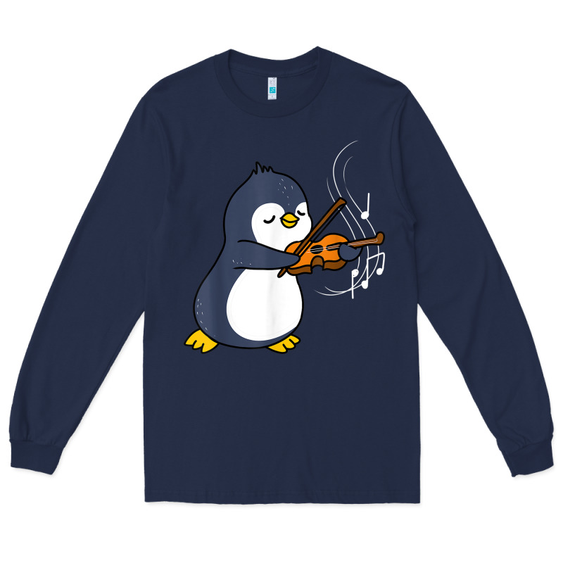Penguin Playing Violin Animal Long Sleeve Tee by linhVisuals | Teevron