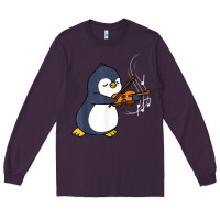 Plum penguin playing violin animal Long Sleeve Tee - linhVisuals