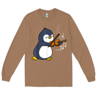 Toasted Coconut penguin playing violin animal Long Sleeve Tee - linhVisuals